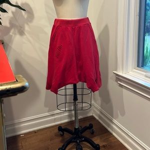 Red women harem shorts